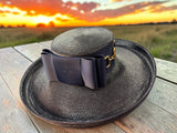 Large Brim Navy Straw