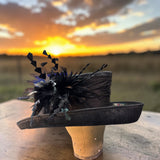 Black and White Sinamay Straw
