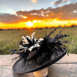 Black and White Sinamay Straw