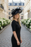 Black and White Sinamay Straw