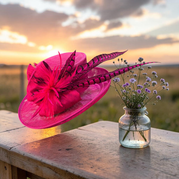 Fuchsia Sinamay Straw