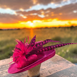 Fuchsia Sinamay Straw