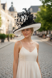 White and Black Medium Brim