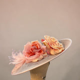 Grey Fascinator with Pink Trim