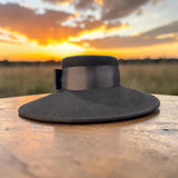 Black Felt Large Brim Boater