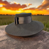 Black Felt Large Brim Boater