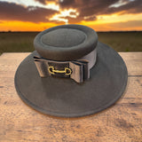 Black Felt Large Brim Boater