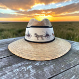 Palm Straw Fedora, Carriage Pattern