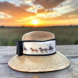 Palm Straw Fedora, Carriage Pattern