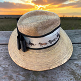 Palm Straw Fedora, Carriage Pattern