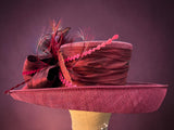 Burgundy Sinamay Straw