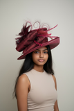 Burgundy Sinamay Straw