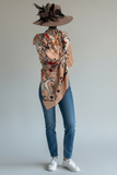 Large Equestrian Print Cashmere Blend scarf
