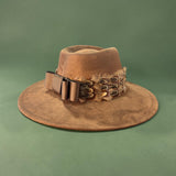 Brown Faux Suede Fedora