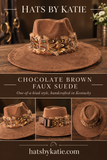 Brown Faux Suede Fedora