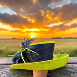 Bright Green Sinamay Straw