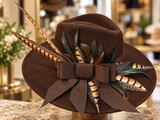 Brown Faux Suede Fedora