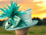 Small Brim Sea Green Sinamay Straw