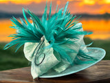 Small Brim Sea Green Sinamay Straw