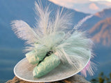 Mint Green Sinamay Straw