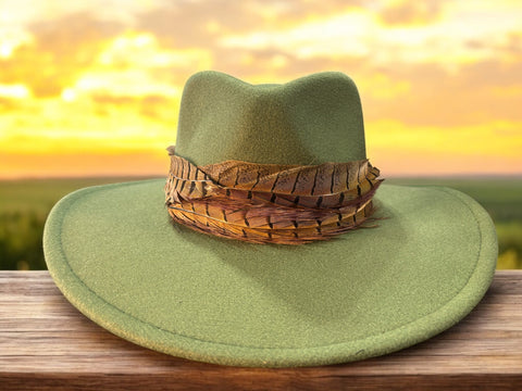 Green Felt Fedora