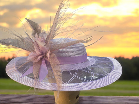 Lavender Round Crown Straw