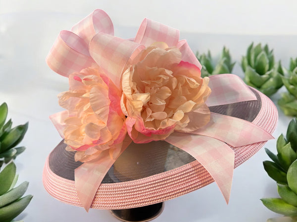 Pink Straw with Mesh Brim