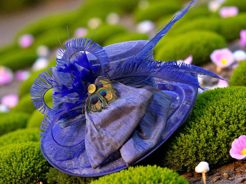 Royal Blue Sinamay Straw