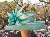 Sea green Sinamay Straw