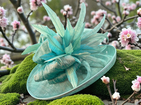 Sea green Sinamay Straw