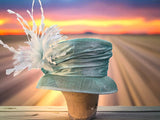 Small Brim Sea Green Sinamay Straw