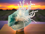 Small Brim Sea Green Sinamay Straw