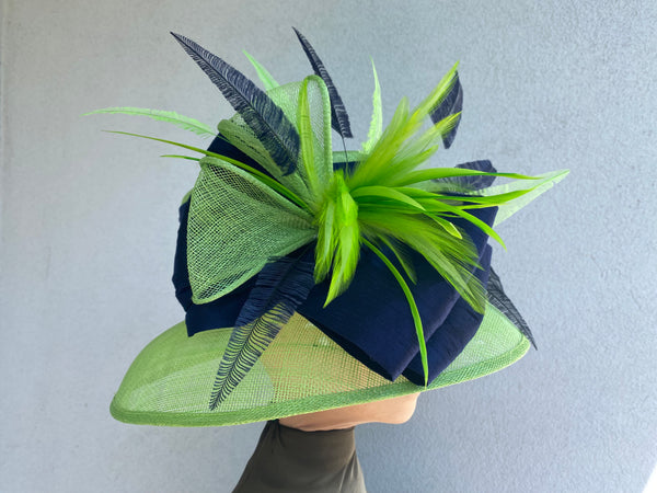 Lime Green Sinamay Straw