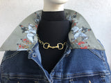 Blue Jean Jacket with an Old Fashion Hunt Print