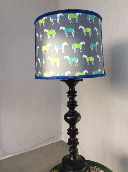 Lampshade in a Horse Blanket Pattern